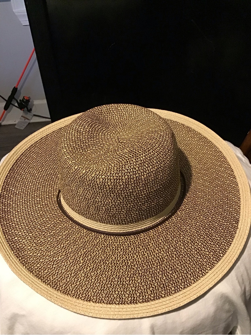 Wide Brim Straw Sun Hat - Natural/Tan - Picture 5 of 5